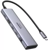 Hub / Adapteris Ugreen Revodok 7w1 USB-C do 2x USB-C 3.2, USB-A 3.2, HDMI 4K 60Hz, SD/TF, PD 100W