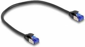 Delock Delock - Tinklo kabelis - RJ-45 (M) iki RJ-45 (M) - 25 cm - 4,5 mm - S/FTP - CAT 6a - Be halogenų, be kablio - juodas