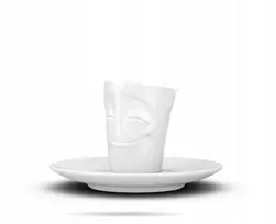 Usorteret Fiftyeight Products „FIFTYEIGHT“ espreso puodelis su rankena, 80 ml – linksmai baltas