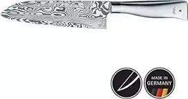 WMF Damasto plieno peilis Grand Gourmet Santoku 32 cm, 120 damasto plieno sluoksnių, efektyvus pjovimas, medinė dėžutė, ašmenys 18 cm