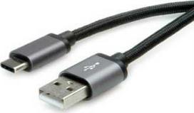 Roline Green Kabelis USB Roline USB-A - USB-C 0.8 m Juodas (11.02.9027)