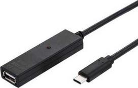 USB kabelis Value USB-A - USB-C 10m juodas