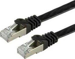 Value Vertė VERTĖ – Patch – Kabelis – RJ- 45 (M) iki RJ- 45 (M) – 5 m – FTP – CAT 6a – be halogenų, formos, sruogų, plokščias – juodas (21.99.0835)