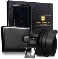 Piniginės ir diržo rinkinys vyrams Peterson PTN SET N992L-NGV-BW