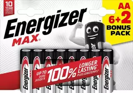 Energizer battery Max Alkaline AA/LR6 CHP8 6+2