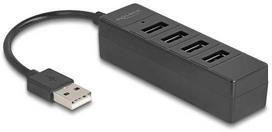 HUB USB Delock USB šakotuvai ir koncentratoriai 2.0 Type-A 480Mbit/s Juoda