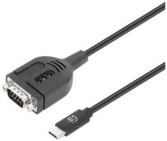 USB laidas Manhattan Adapteris USB-C į nuoseklųjį DB9/RS232 PL2303GT 1 m Juoda (154499)
