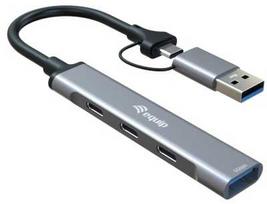 HUB USB Equip Equip 128969 USB šakotuvai ir koncentratoriai USB 3.2 Gen 1 (3.1 Gen 1) Type-C 5000Mbit/s Pilka