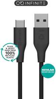 USB kabelis eStuff INFINITE (GRS) USB-C į USB-A USB 2.0 2m 60W Juodas (INFINITE (GRS) USB-C to USB-A)