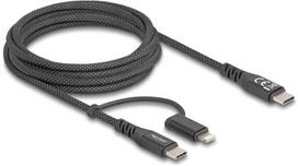DeLOCK 81171, 2 m, USB C, USB C / Lightning, juoda