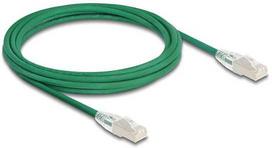 Delock Delock RJ45 tinklo kabelis Cat.6A kištukas-kištukas su išlenktu fiksavimo antgaliu U/FTP Slim 3 m žalias