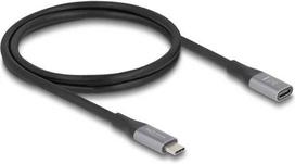 DeLOCK 81201, 1 m, USB C, USB C, USB4 Gen 2x2, 40Gbit/s, Juoda, Pilka