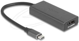 Adapteris USB Delock USB-C - HDMI + DisplayPort Pilka (64316)