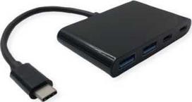 Value HUB USB vertė VERtė koncentratorius USB 3.2 Gen 2, 4x (2x A+ 2x C), C tipo prijungimo laidas
