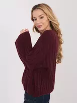 Megztinis moterims oversize bordo spalvos