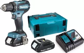 Makita smūginis suktuvas gręžtuvas DHP485RAJ 18V 2x2,0Ah MAKPAC + grąžtų rinkinys D-73455