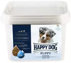 Happy Dog Puppy Starter, maistas, šuniukams, od 4 tygodnia, ėriena/ryż 1,5kg