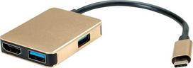 Šakotuvas „Roline Gold“ USB-C stotis / replikatorius (1120-02-12)