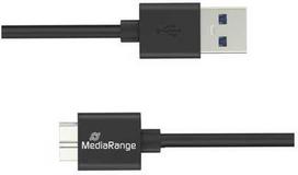 Kabelis USB MediaRange MRCS240 USB-A į Micro-B USB 3.2 Gen 1 1,8 m Juodas