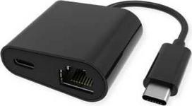 Value USB adapteris Triton USB-C - RJ-45 + USB-C, juodas (12.99.1118)