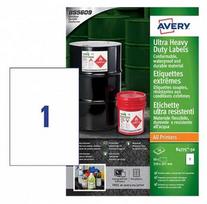 Avery Zweckform Etiketės „Avery“ 210 x 297 mm, A4, baltos - itin atsparios ir elastingos, lazeriniams spausdintuvams - (50 vnt.)