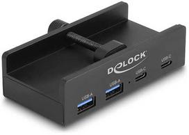 HUB USB Delock Externer USB 5Gbps 4 Port Hub 2 x USB Typ-A i 2 x USB Type-C™ su śrubą blokującą
