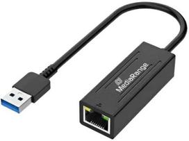 „MediaRange“ USB-A tinklo adapteris su RJ45 prievadu, 20 cm, juodas