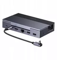 Doko stotelė Ugreen CM800 6w1, do konsol przenośnych Steam Deck / Asus ROG Ally, USB-C do HDMI 4K 120Hz, 2x USB, USB-C, RJ45 (pilka)