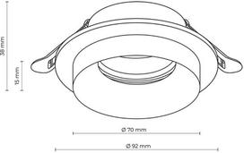 Įmontuojamas šviestuvas TK LIGHTING JET Baltas 1, 1x GU10 LED max 10W