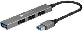 HUB USB Techly USB-A 3.2 Hub with 4 Slim