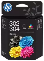 HP 302 juoda + 304 spalva B82L1AE