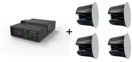 Kompiuterio kolonėlės Namų kino sistema VivoLink Vivolink Audiopack Subwoofer 6.5 + 4 x premium 40W ceiling speakers Juodas Przewodowa 110 W