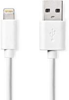Nedis CCGL39300WT20, 2 m, „Lightning“, USB A, Kištukas, Kištukas, Baltas