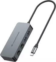 Karta jungiama į tinklą Conceptronic CONCEPTRONIC Adapteris USB-C->2xGbE+2xUSB-A3.2 5Gbs 0.30m gr