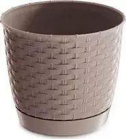Prosperplast Dekoratyvinis gėlių vazonas Ratolla Round D25cm/H21.9cm šviesiai rudas