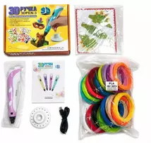 Žaislas iLike 3D Pen-3 su LCD ekranu ir 10 trafaretų Mėlyna + Plastiko rinkinys: 20 spalvų po 10 metrų 200 metrų Mėlyna 4752192108267 ILI3DPLCDPSB (4752192108267)
