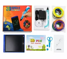 Žaislas „iLike Melt 3D Pen Kit Box Complete Set For 3D Printing Pen 3D PEN-7-1 Set with Stencils 5m x 20 Colors Mėlyna 4752192108243 ILI3DPC6-1B (4752192108243)“