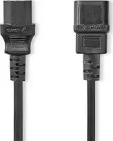 Nedis maitinimo kabelis Nedis CEGL10500BK30 maitinimo kabelis Juodas 2 m C14 skydelis C13 skydelis