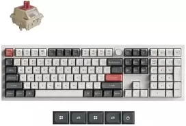 Klaviatūra žaidimams Keychron Q6U-P1 100% Milk POM Raudona Switch Hot-Swap 8K
