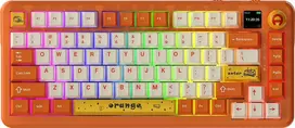Oranžinis Klaviatūra mechaninė belaidė Ajazz AK820 MAX PLUS Avocado Switch Oranžinis su ekranem