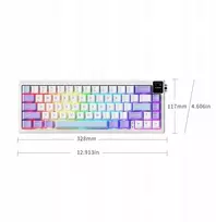Klaviatūra mechaninė belaidė Ajazz AK650 Dream Weaver Switch Side Character Gradient Rožinė RGB su ekanem