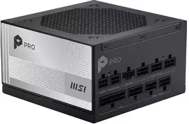 MSI PRO A1000PL PCIE5 EU Juoda Reljefinis kabelis 1000W pilnai modulinis Platinum ENFR spalvota dėžutė medinis padėklas 84M