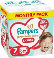 „Pampers Premium Care“ sauskelnės 7, 15+ kg, 62 vnt.