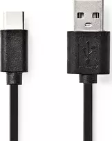 USB kabelis Nedis USB-A - USB-C 1 m juodas (CCGL60600BK10)