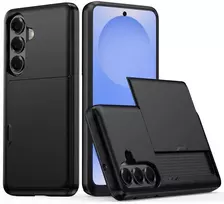 Hurtel AMORUS Samsung Galaxy A57 5G dėklas su slankiojančiu kortelių laikikliu – juodos spalvos