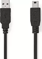 Kabelis USB Nedis USB-A - miniUSB 1 m Juodas (CCGL60300BK10)