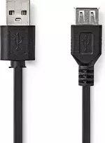 Nedis USB kabelis 16 deb. USB-A - USB-A 1 m juodas (CCGL60010BK10)
