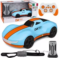 Lean Toys Nuotoliniu būdu valdomas automobilis su valdymu gestais ir dūmų efektu, mėlynas ir oranžinis, 24,2 × 13 × 8 cm