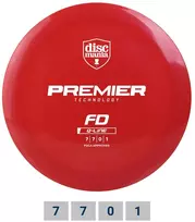 Diskgolfo diskas Fairway Driver Q-LINE PREMIER FD Raudona