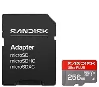 Atminties kortelė SANDISK Ultra PLUS Micro SD UHS 256GB MicroSD 200MB/s Read Triman